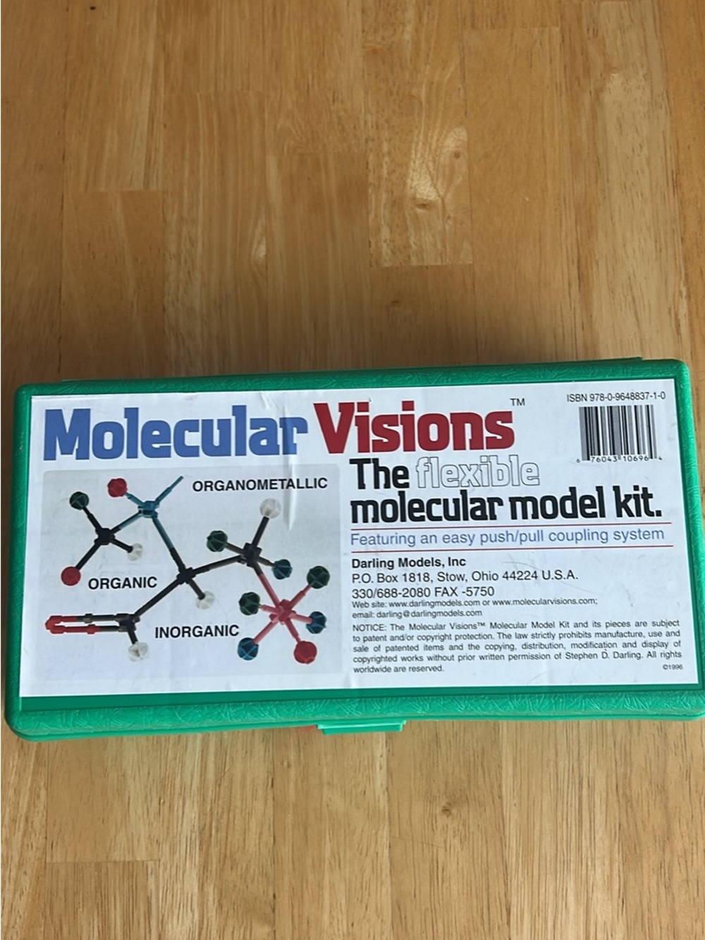 Molecular Visions Flexible Molecular Model Kit - Green Case